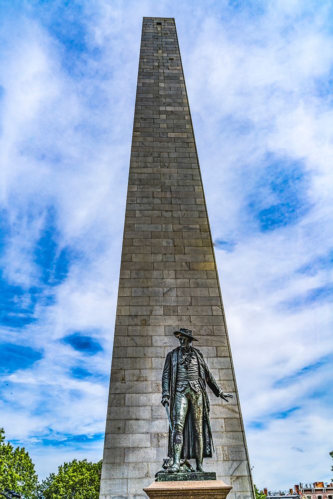 William Prescott Statue-Bunker Hill Battle Monument-Charlestown-Boston-Massachusetts-Site of June 1